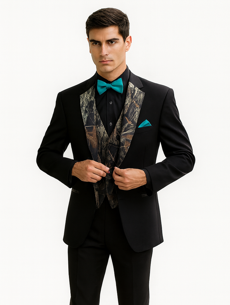 Single Breasted Camouflage Tuxedo Suit