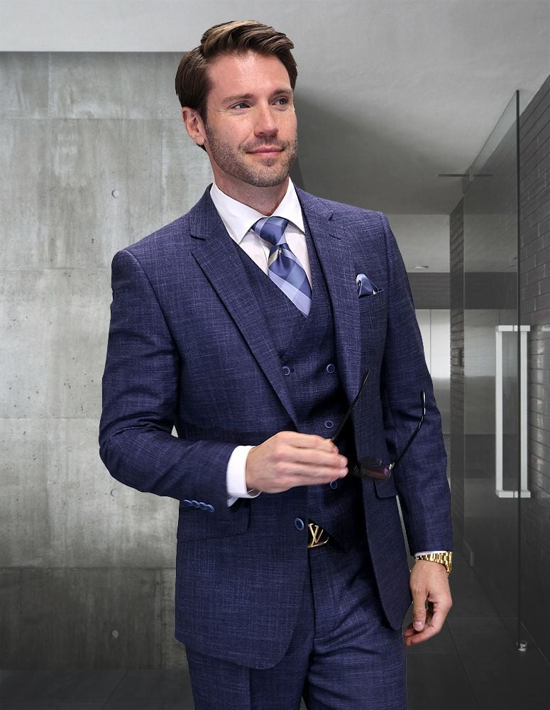 Modern Wool Business Suit by Rossiman