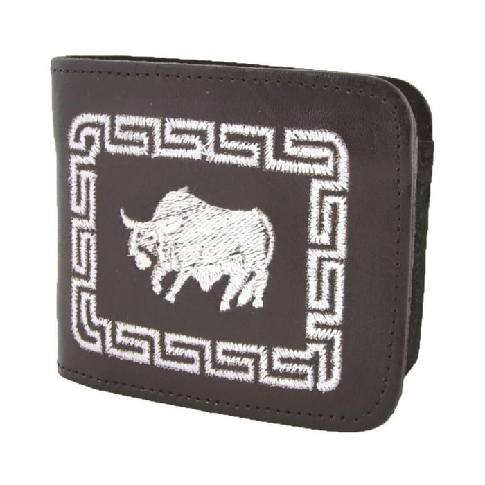 Cartera Cuero Bordada CafΓ© Made in Mexico