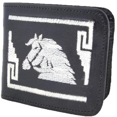 Cartera Cuero Bordada Negra - Parahombreusa