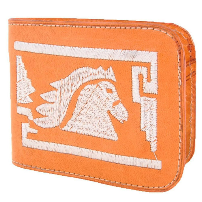 Cartera de Cuero Bordada de Parahombreusa