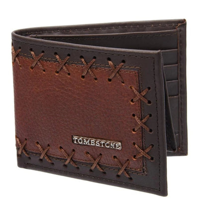 Cartera de Cuero Original Tejida Tombstone CafΓ©