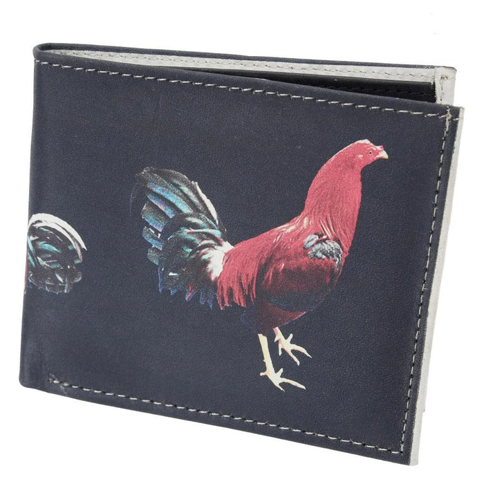 Cartera de Piel con Impresión de Gallo