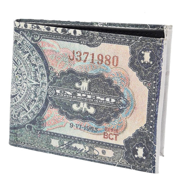 Cartera de Piel con Impresión Un Peso