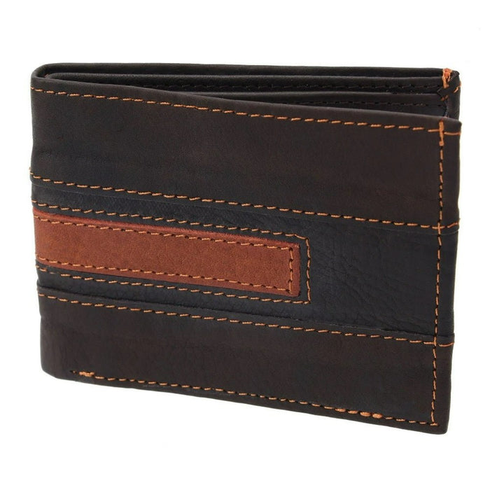 Cartera de Piel Negra con Cafe