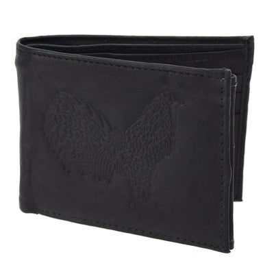 Cartera de Piel con Grabado de Gallo