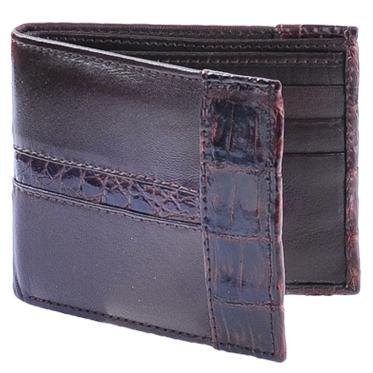 Cartera de Piel con CaimΓ‘n CafΓ©