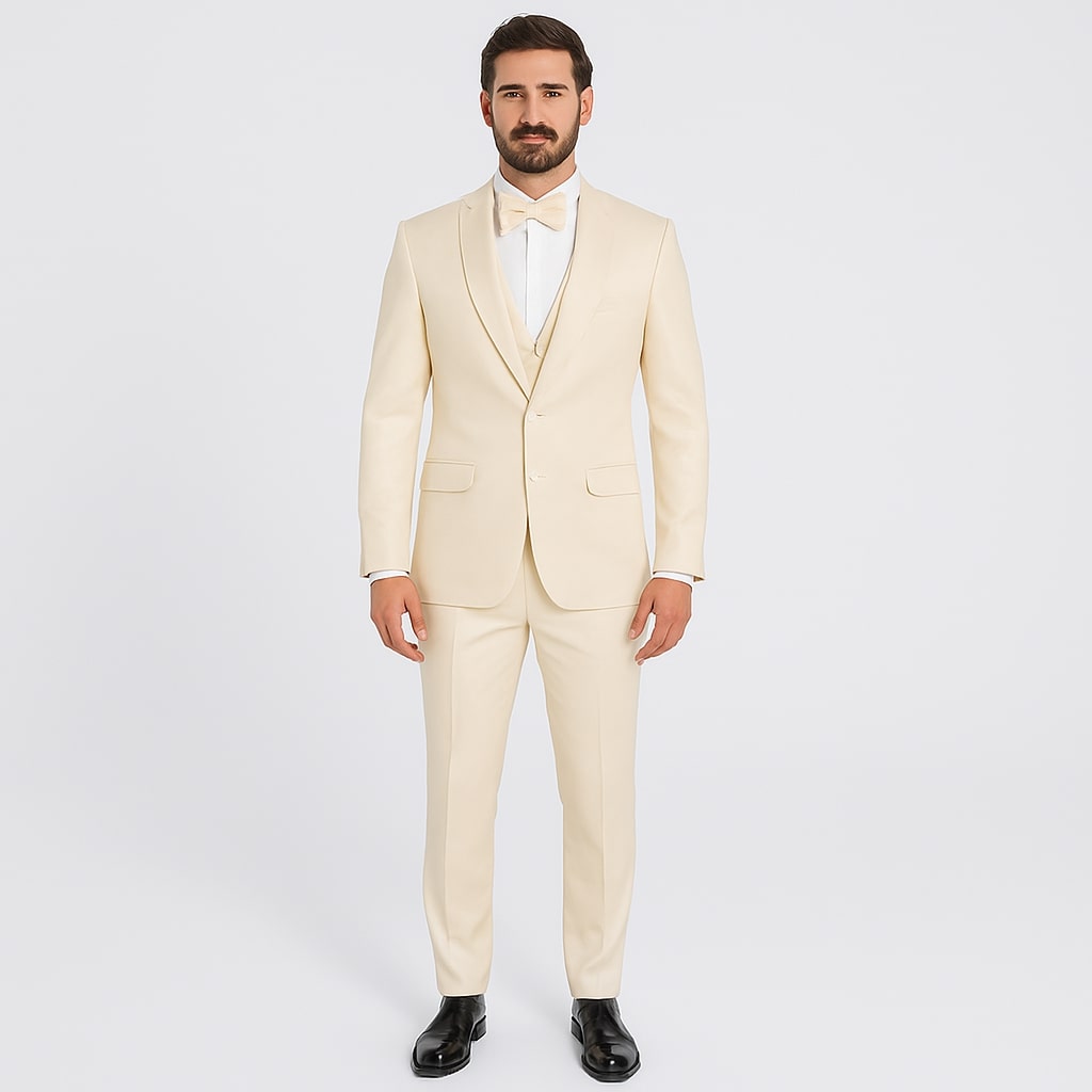 Champagne Satin Tuxedo Set - 4-Piece Formalwear