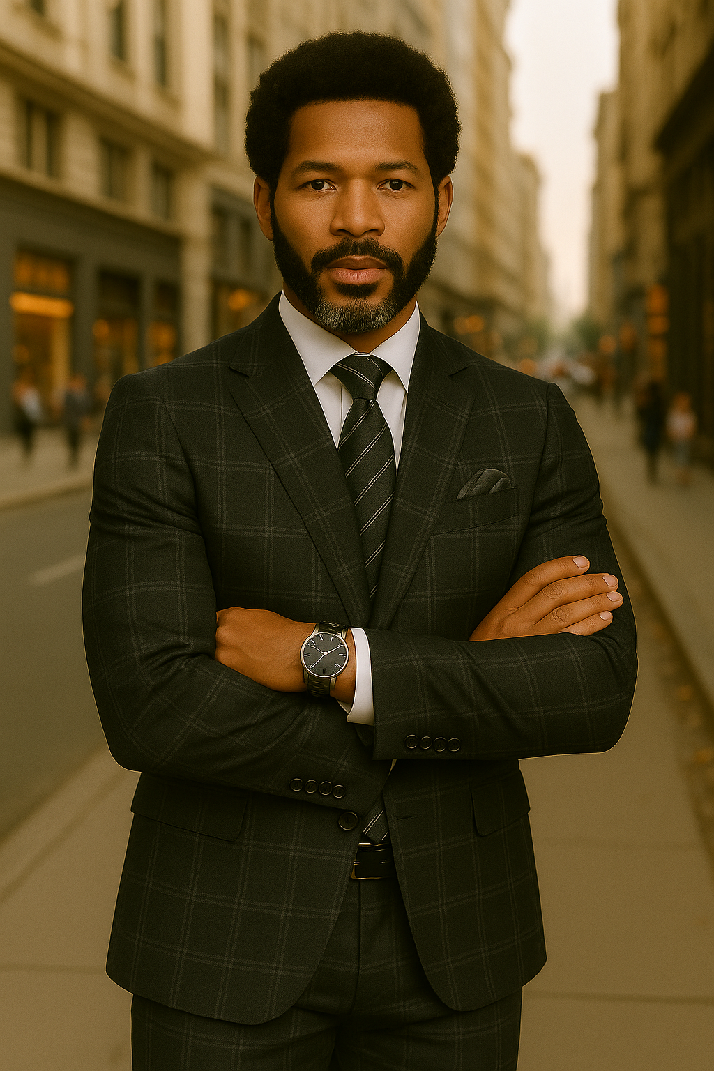 Italian Made Bold Plaid Wool Business Suit