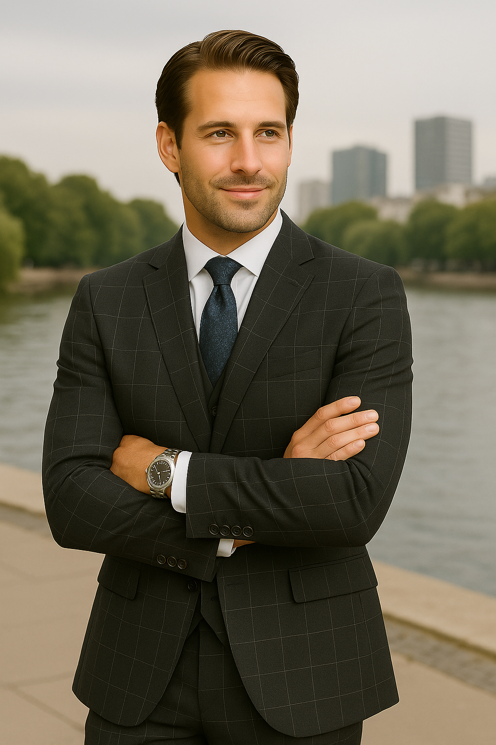 Italian 3 Piece Wool Modern Business Suit