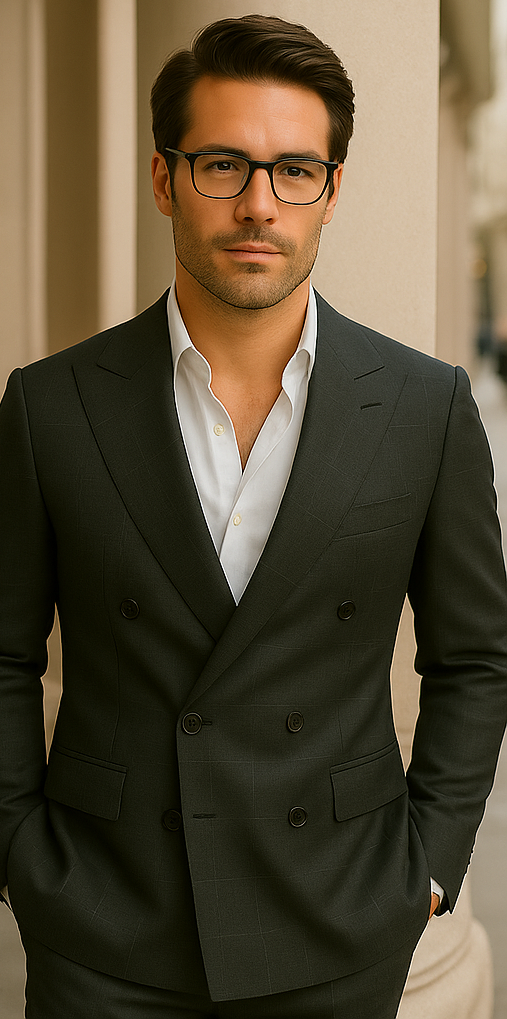 Italian Wool Double Breasted Business Suit