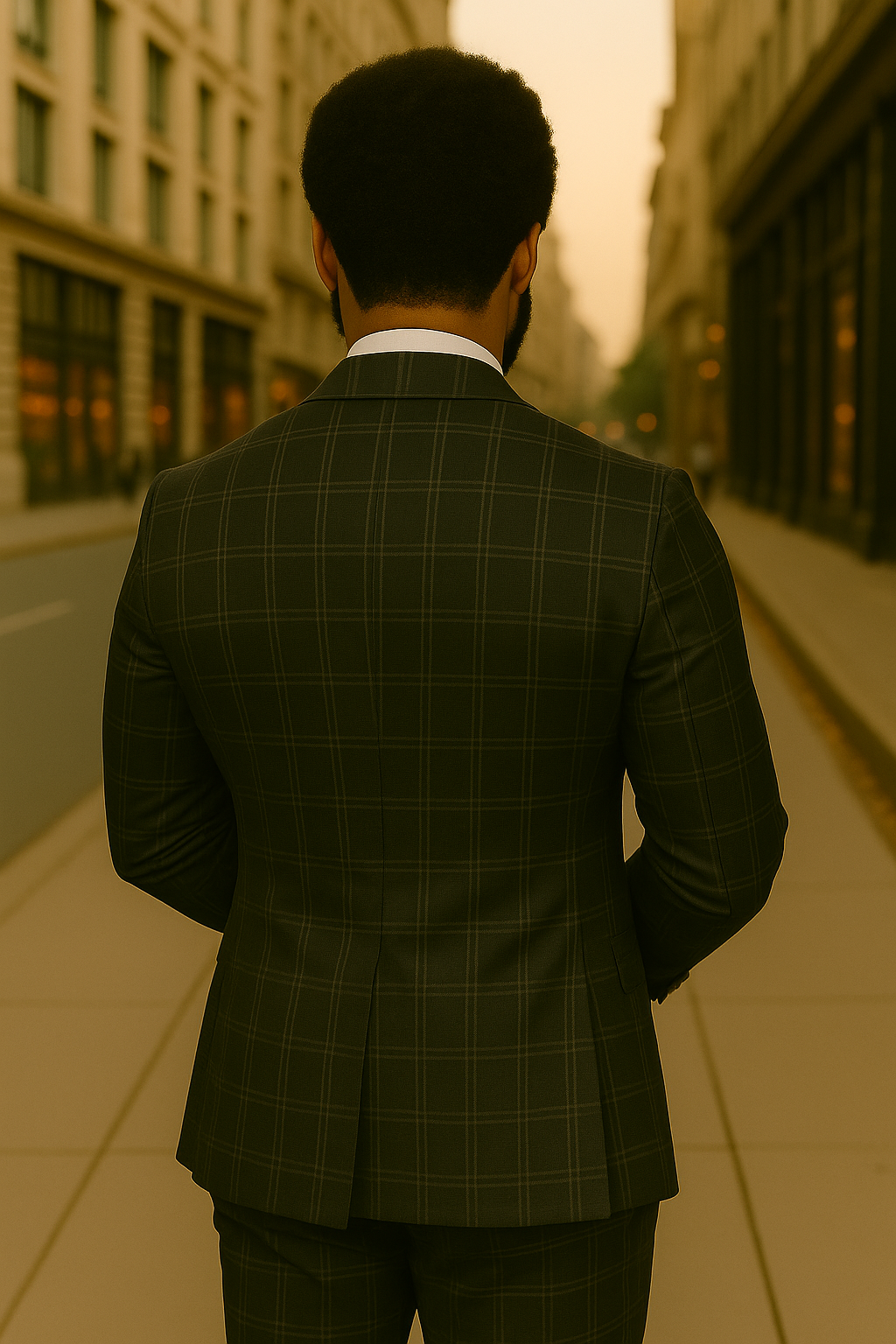 Italian Made Bold Plaid Wool Business Suit