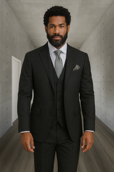 Modern Fit Italian Wool Three Piece Suit