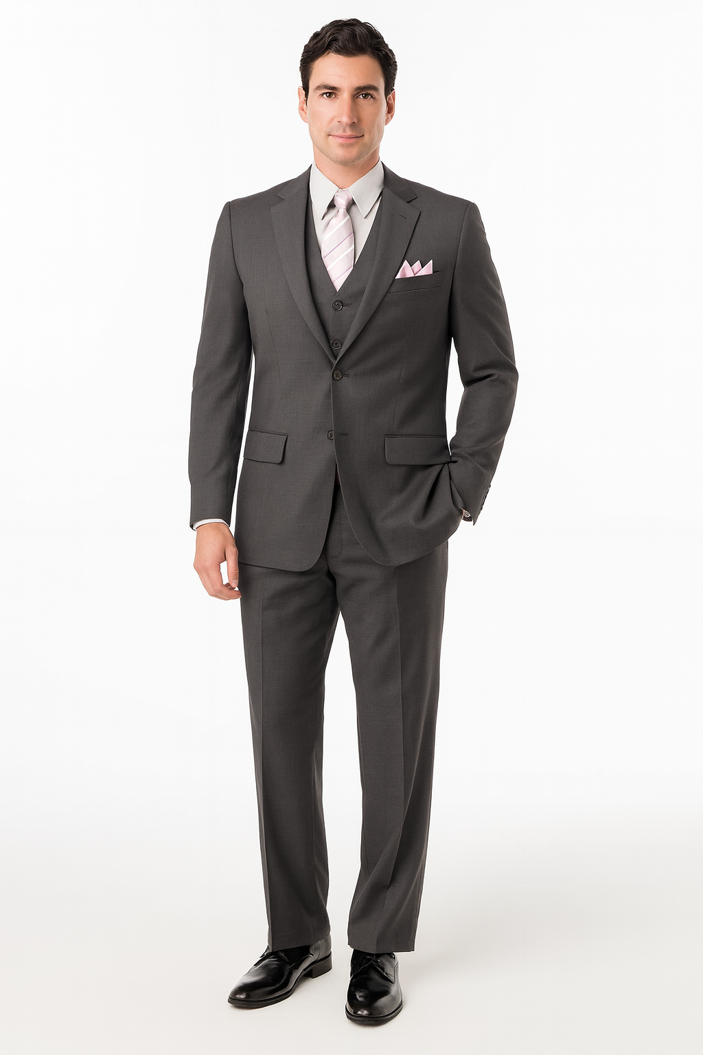 Cheap Plus Size Suits For Men - Big and Tall Suit For Big Guys Dark Gray