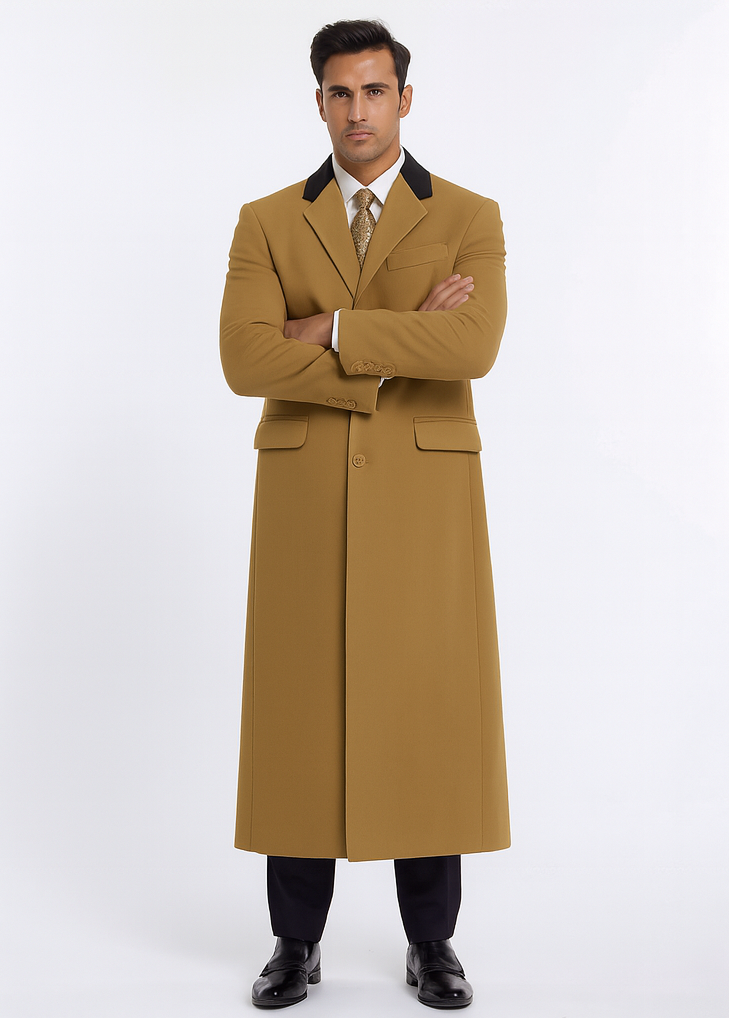 Chesterfield Wool & Cashmere Full Length Velvet Collar Beige ~ Camel and brown ~ Khaki