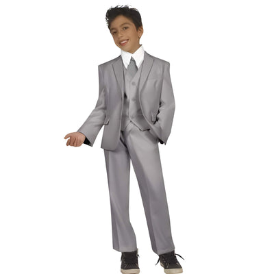 Children Kids Boys Five Piece Toddler Suits for Weddings With Vest,Shirt And Tie Grey
