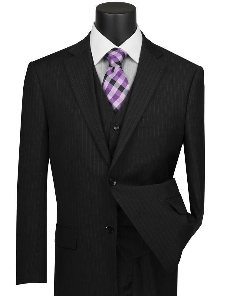 Classic Fit Black Pinstripe Suit
