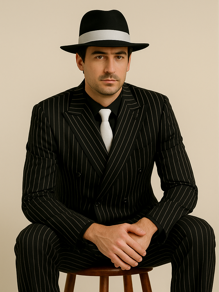 classic-gangster-jet-black-white-pinstripe