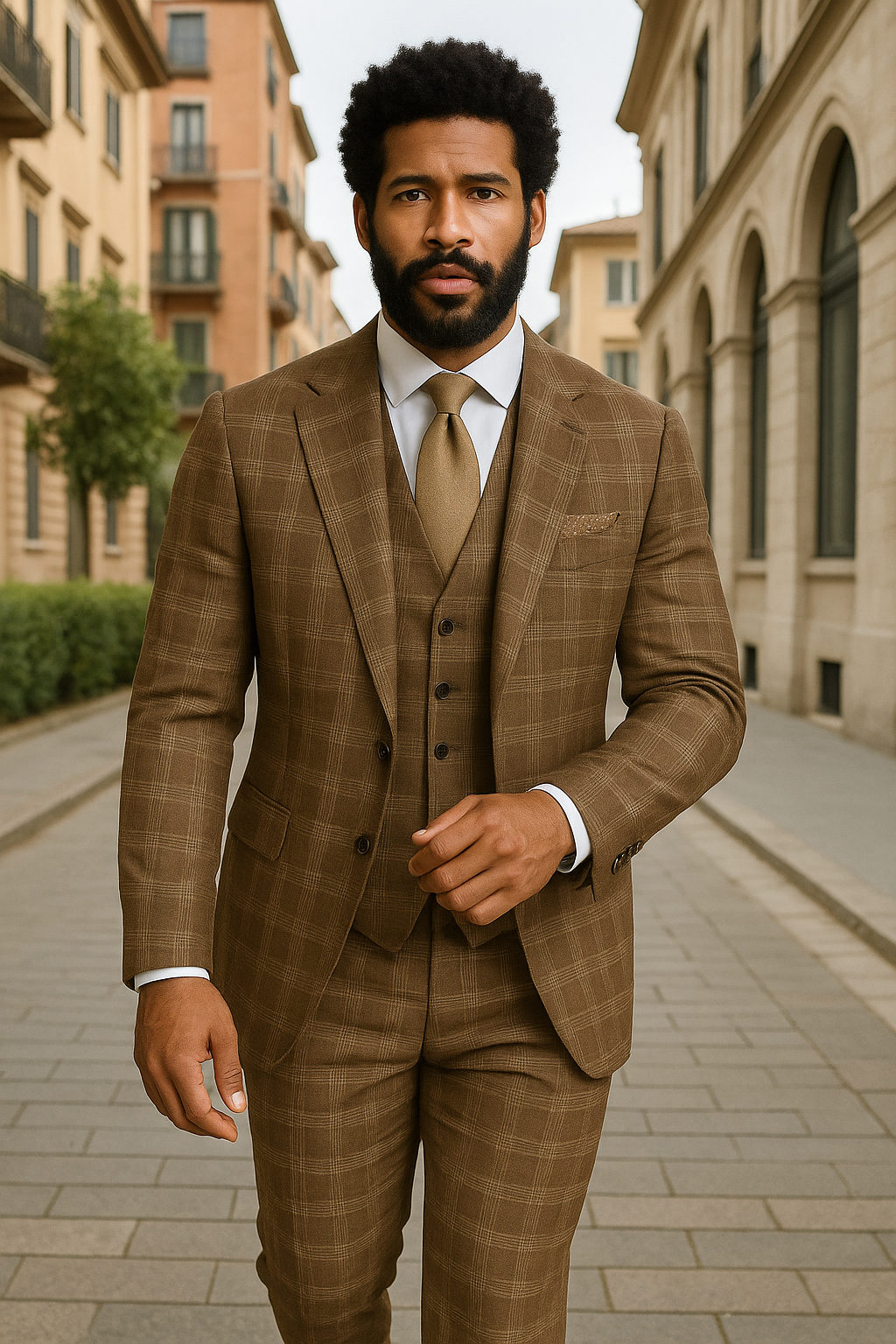 Modern Fit Italian Wool Three Piece Suit