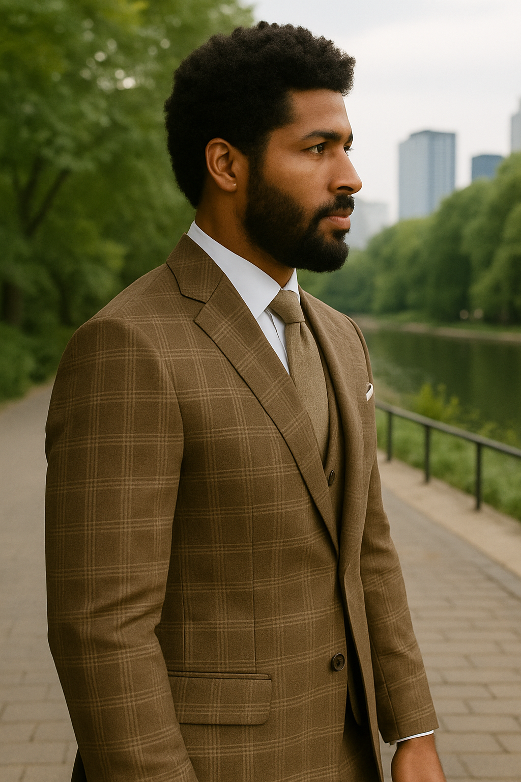 Modern Fit Italian Wool Three Piece Suit