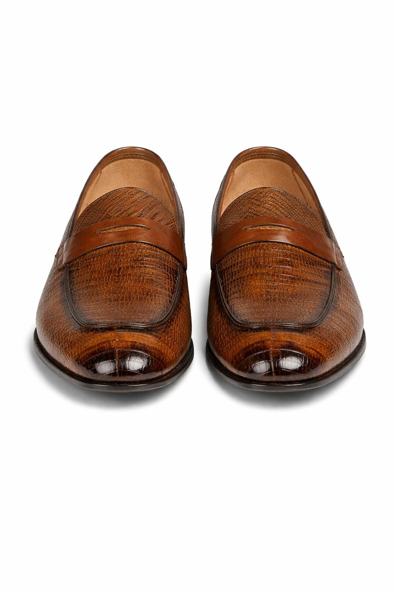 Mezlan Lipari Lizard Penny Loafer Dress Shoe