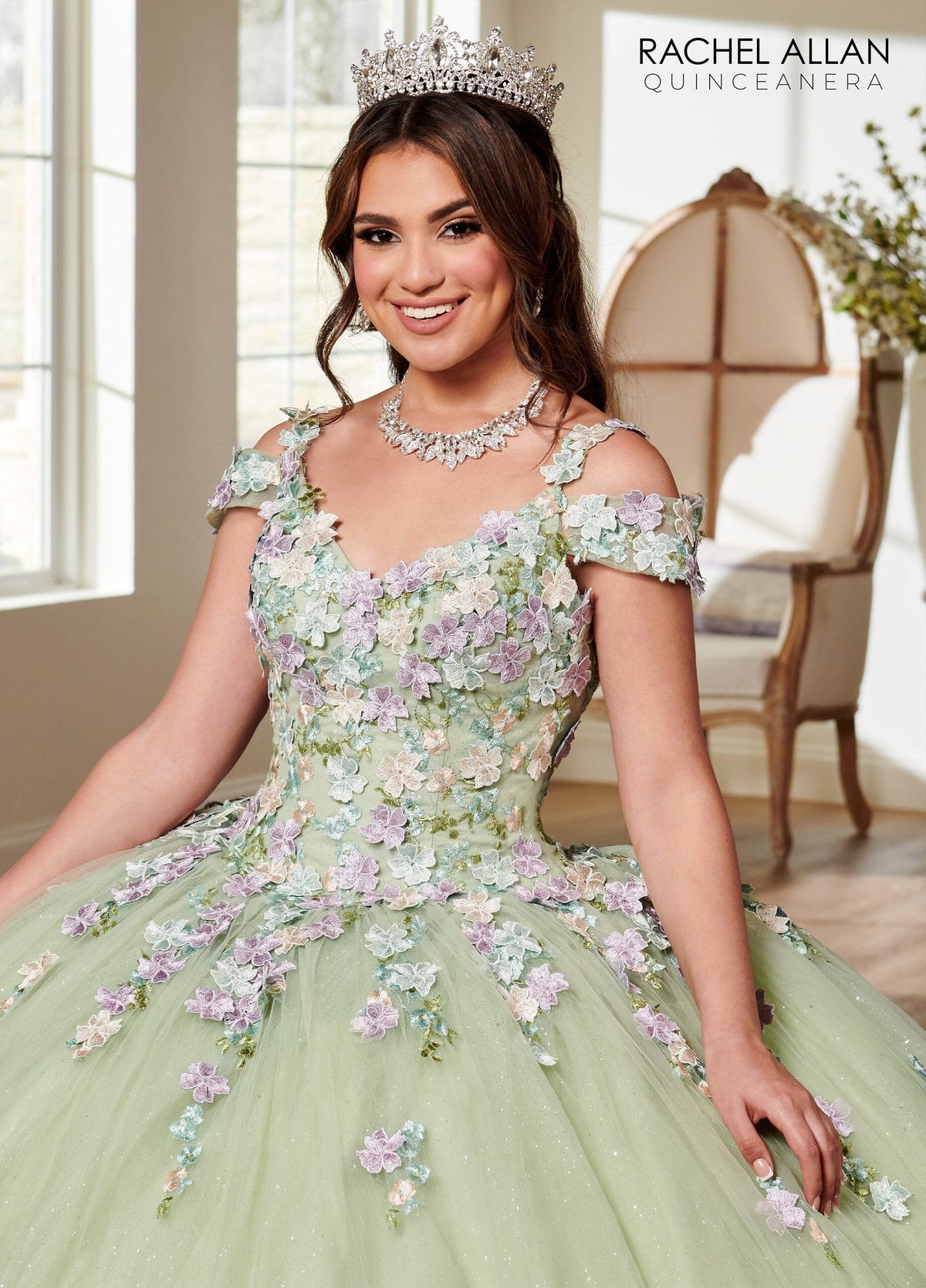 Rachel Allan RQ1125 Cold Shoulder Quinceanera Dress