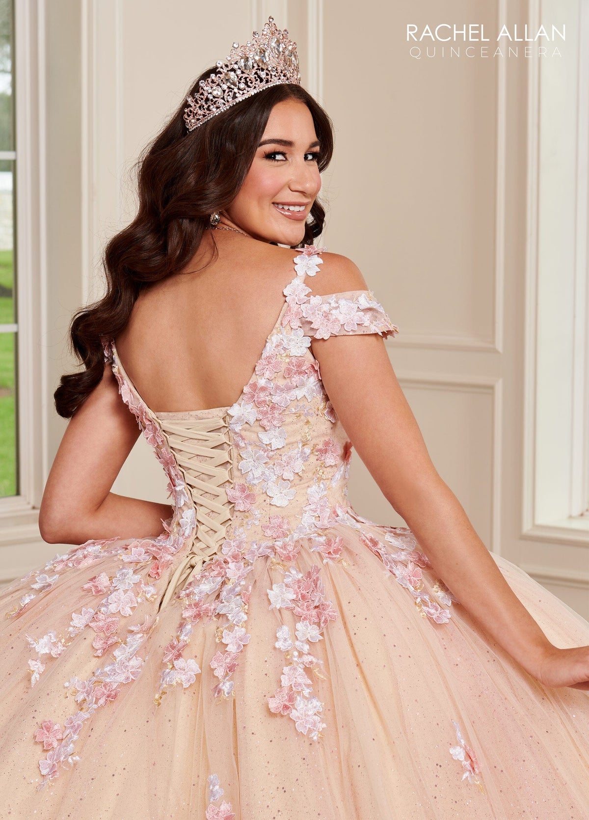 Rachel Allan RQ1125 Cold Shoulder Quinceanera Dress