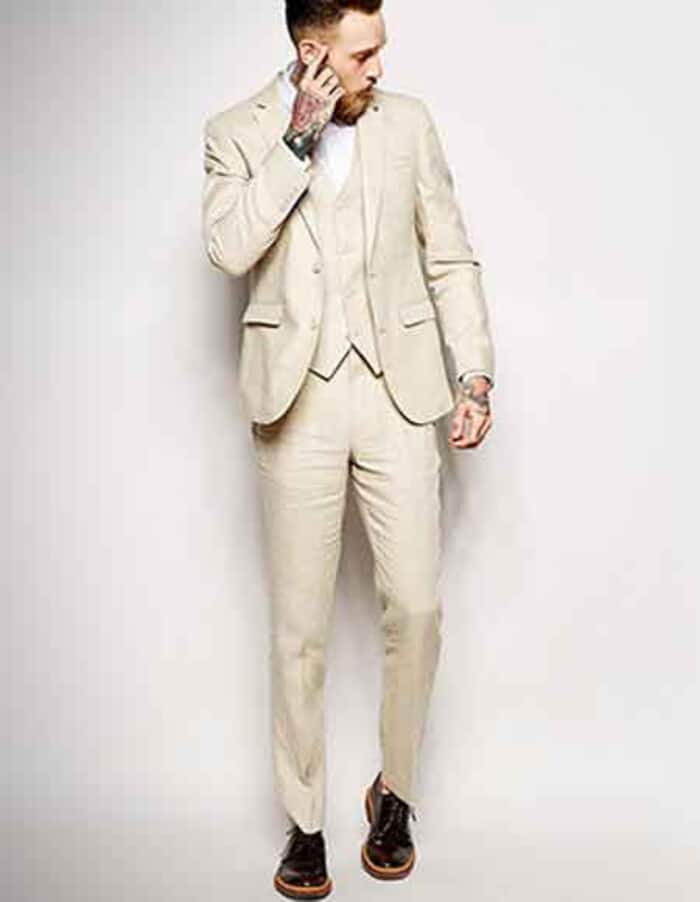 Natural Linen Suit for Men - Summer Beach Wedding