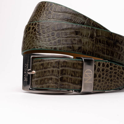 Marco Di Milano Riccardo Belt - Rustic Olive Leather Loafers