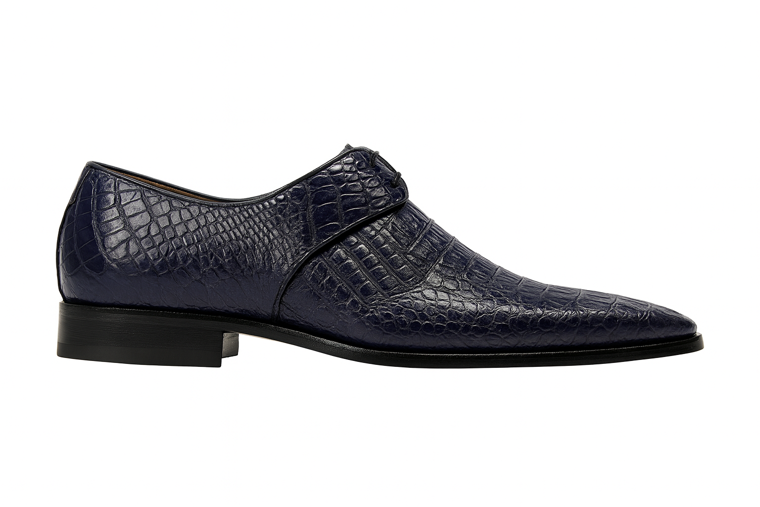 Navy Crocodile & Calfskin Slip-On Loafers