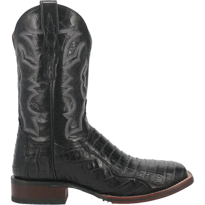 Dan Post Kingsly Caiman Belly Square Toe Boots Black