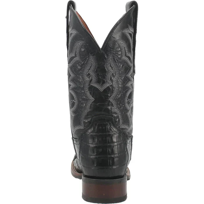 Dan Post Kingsly Caiman Belly Square Toe Boots Black