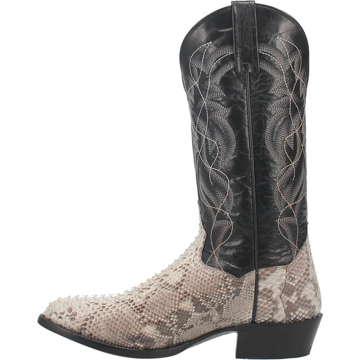 Manning Python Snakeskin Round Toe Cowboy Boots