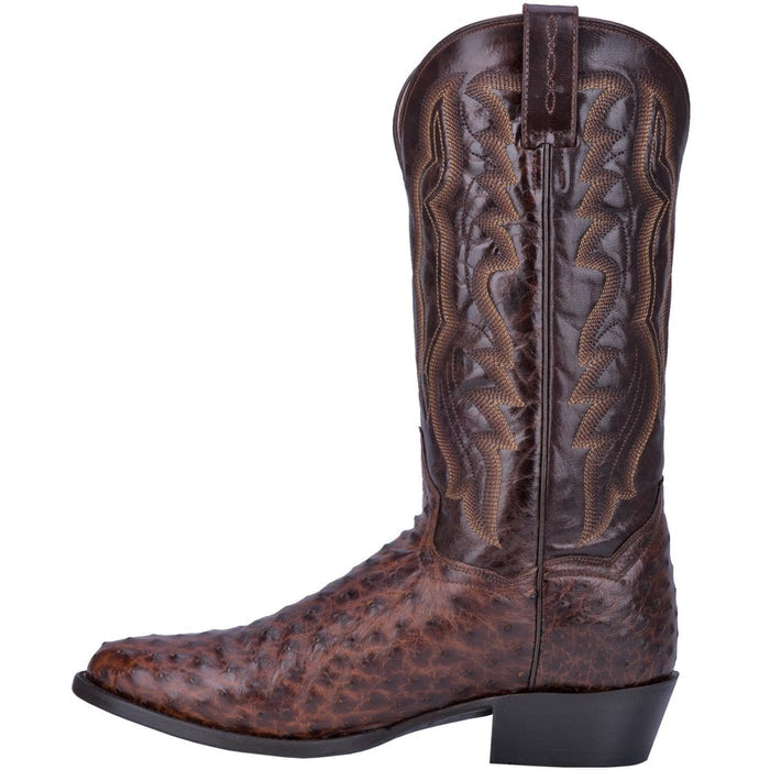 Dan Post Pershing Full Quill Ostrich Boots Brass