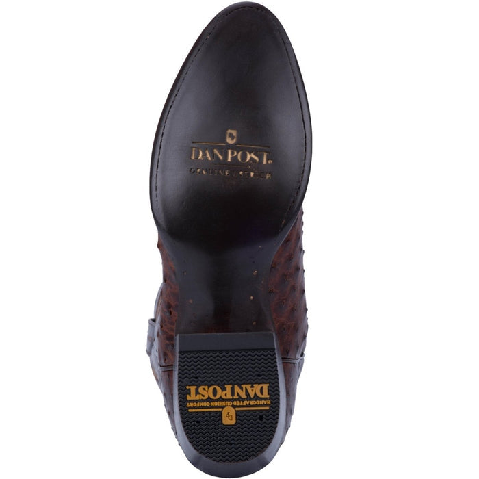 Dan Post Pershing Full Quill Ostrich Boots Brass