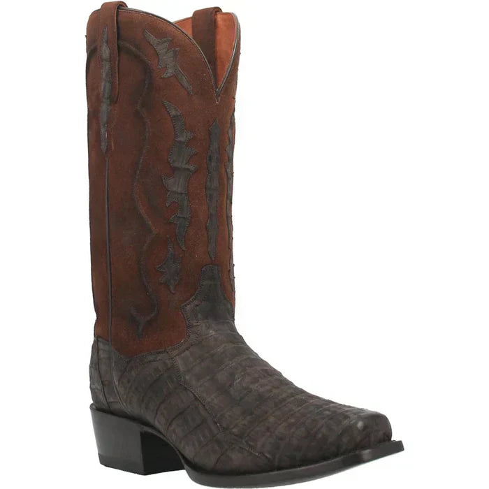 Dan Post Stalker Caiman Square Toe Boots Brown
