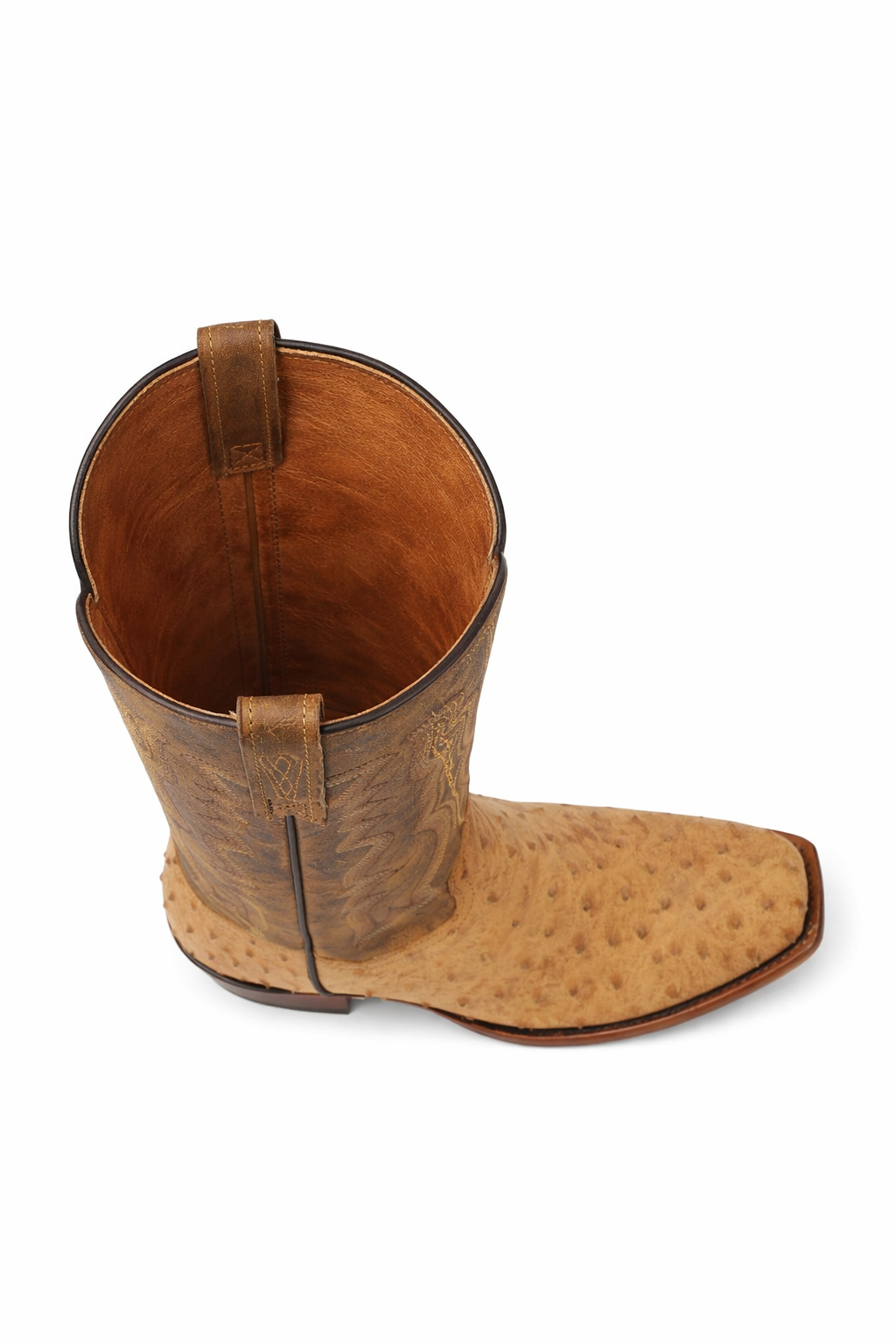 Dan Post Gehrig Full Quill Ostrich Boots - Saddle