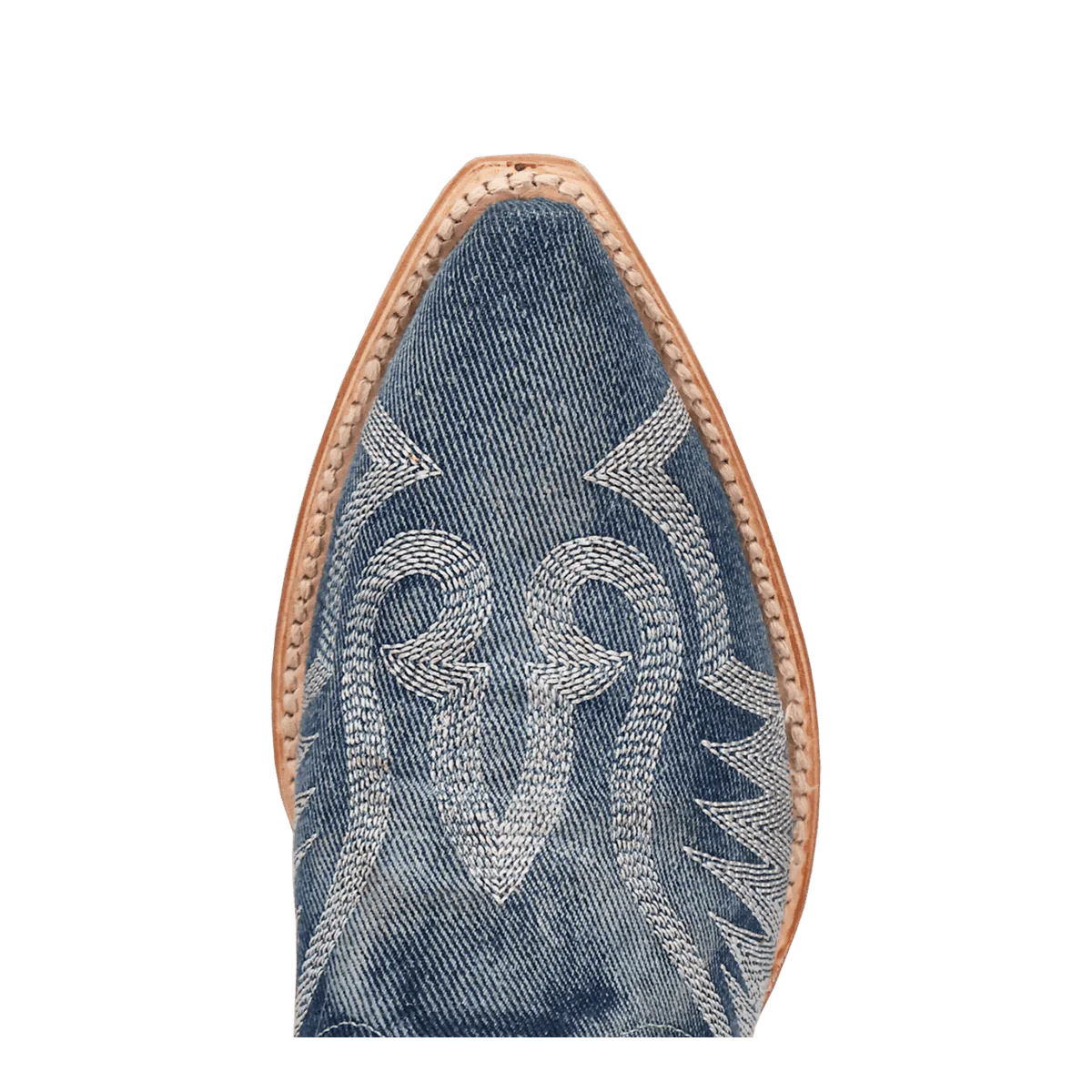 Denim Darlin Blue Snip Toe Leather Tall Boots