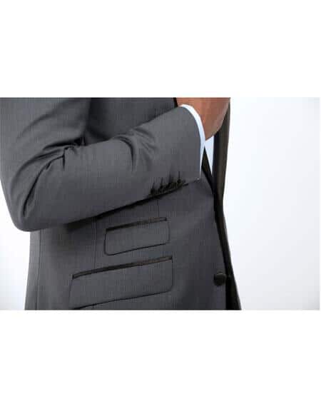 Dark Charcoal Slim Fit Shawl Collar 2 Button Tuxedo Jacket - Mens Grey And Black Tuxedo Wedding - Charcoal Grey Tuxedo
