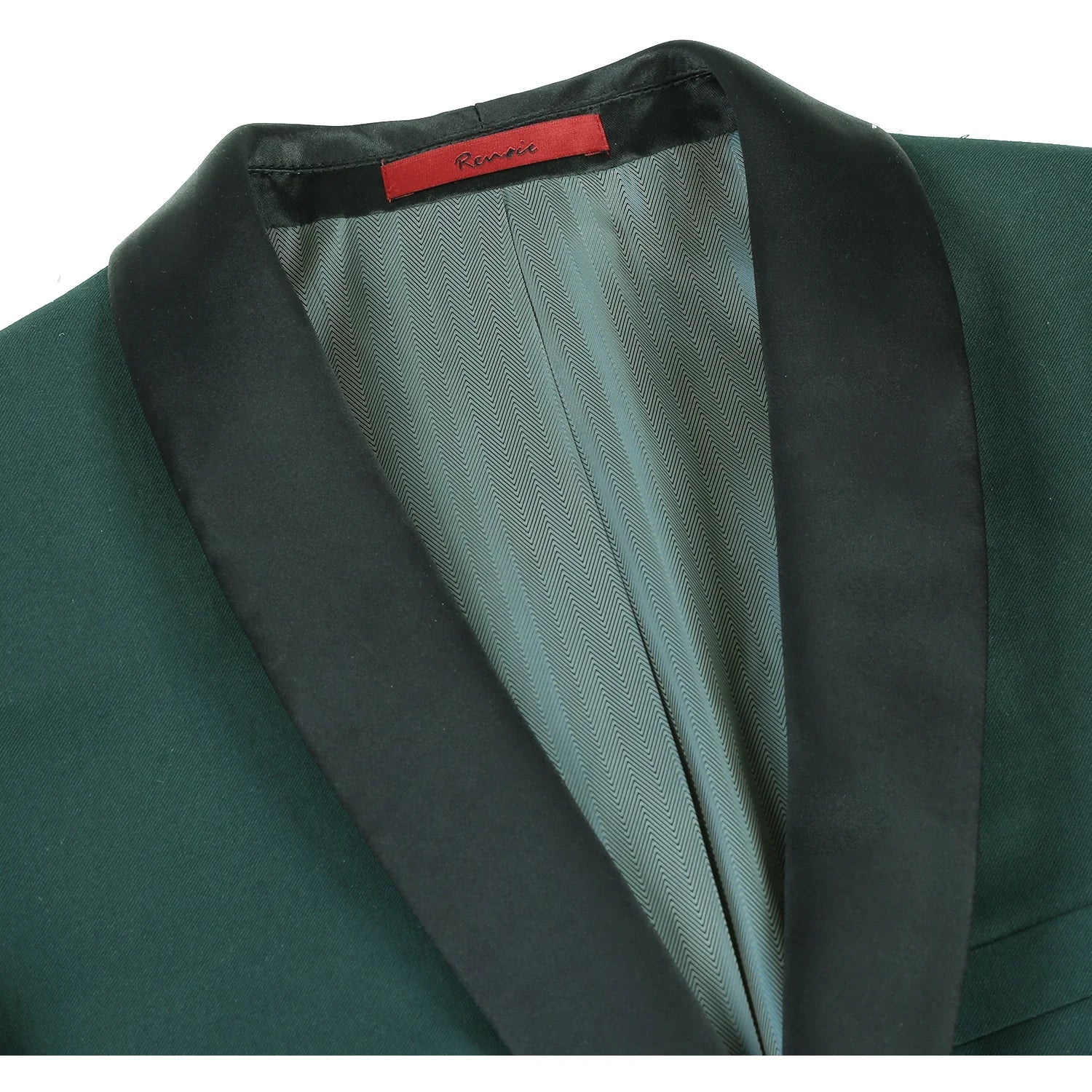 Men's Slim Fit Dark Green 2-Piece Shawl Lapel Tuxedo Suit