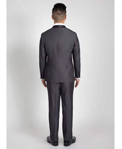 Basic Solid Plain Grey Notch Collared Center Vent Fashion Three Piece Handsome Boy Suits for Men
