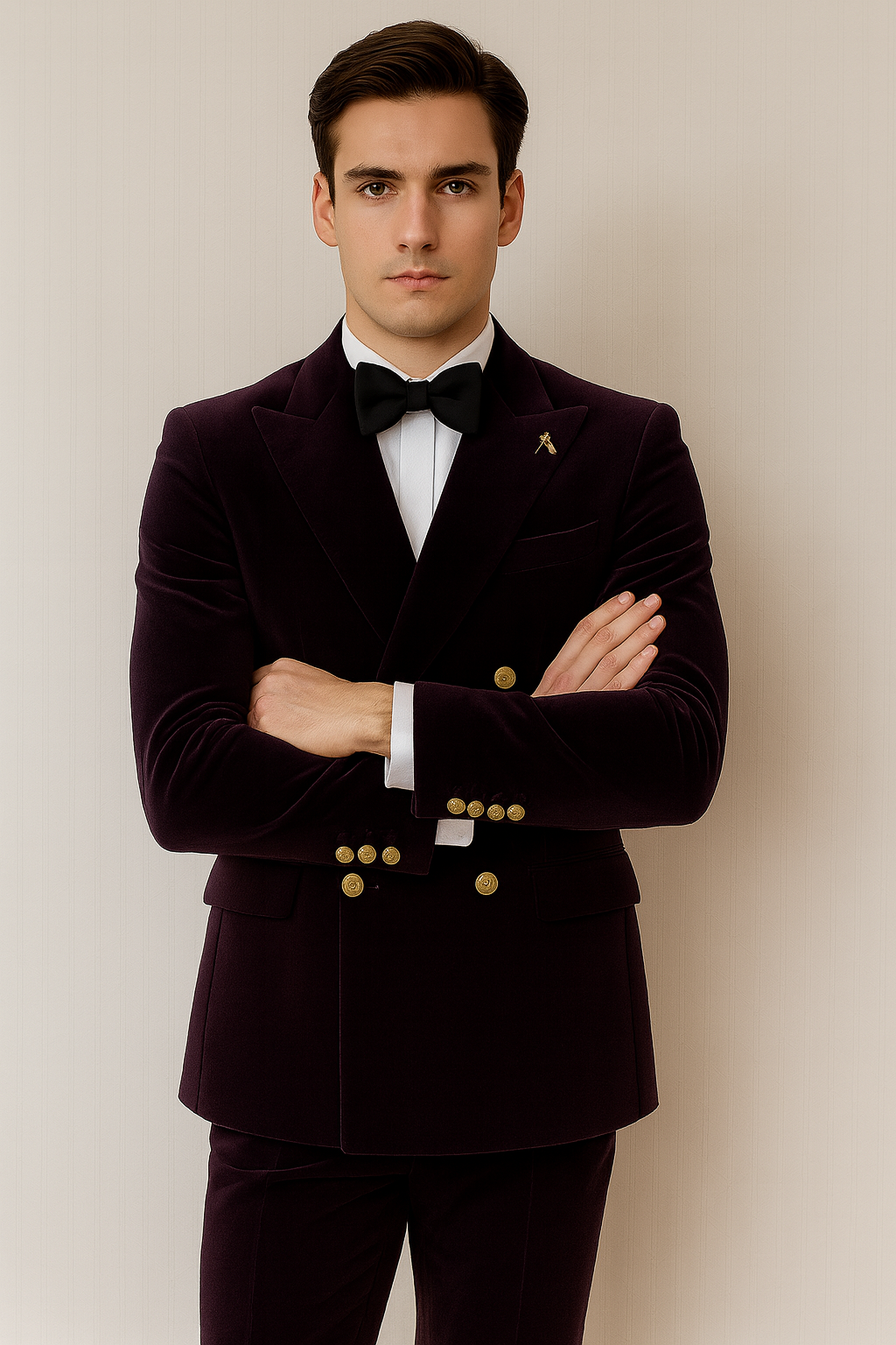 Mens Velvet Suit - Slim Fit Double Breasted Suit Blazer and Pants - Green