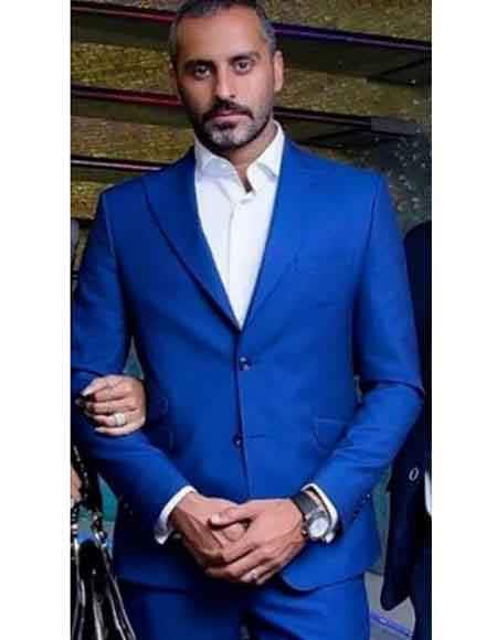 Dark Royal Blue ~ Bright Blue Indigo ~ Cobalt Blue 2 Button 3 Pieces Vested Suits