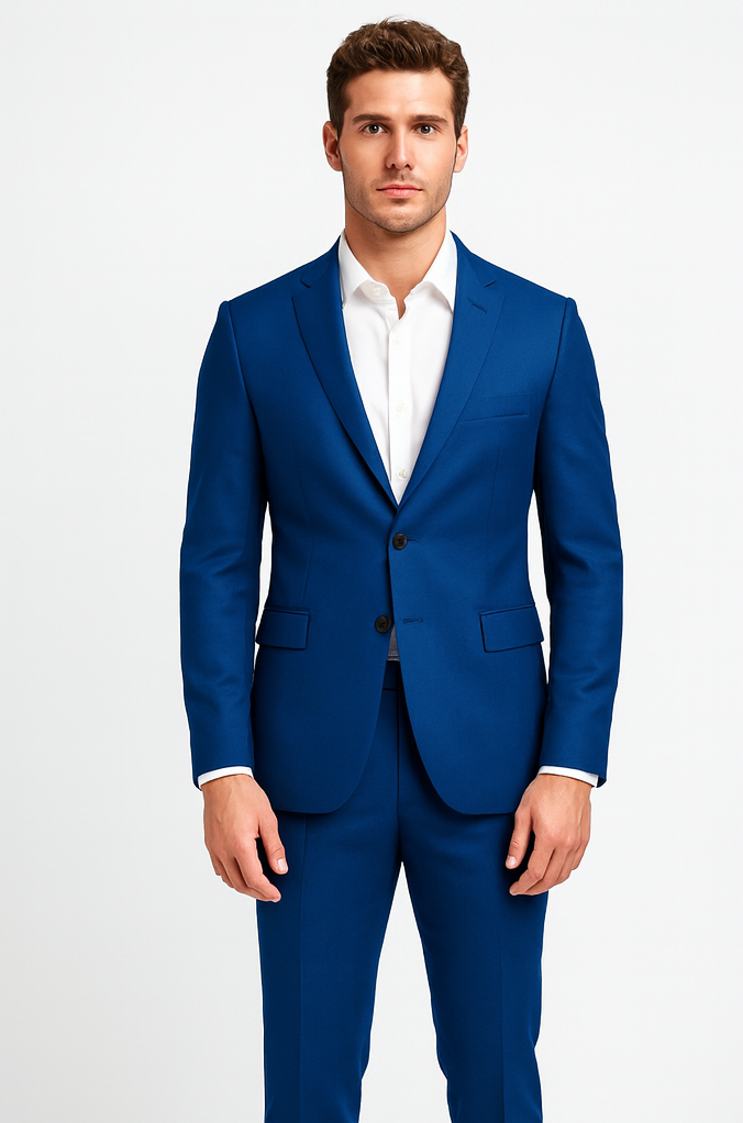 Dark Royal Blue ~ Bright Blue Indigo ~ Cobalt Blue 2 Button 3 Pieces Vested Suits