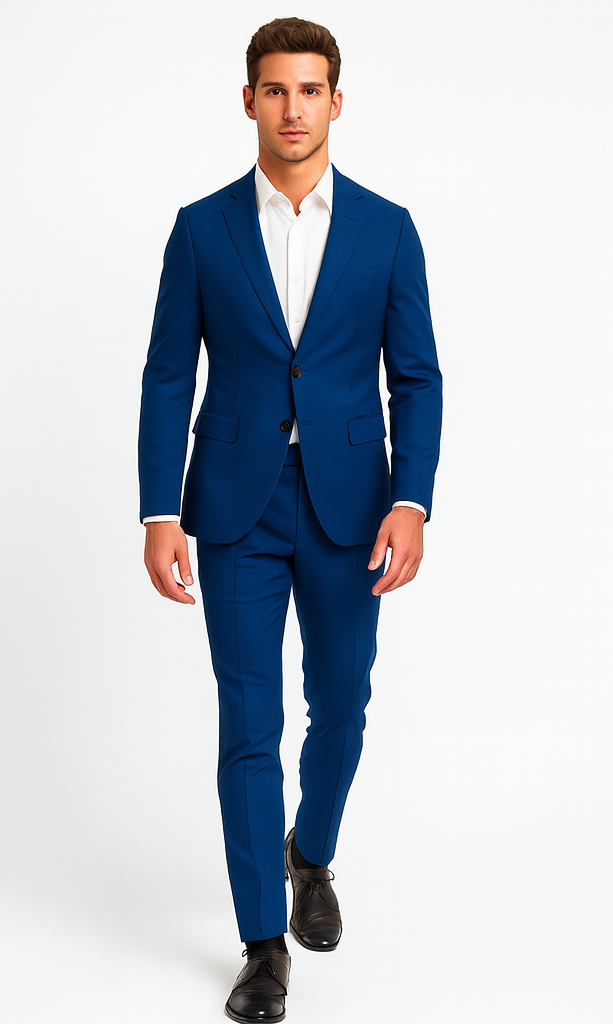 Dark Royal Blue ~ Bright Blue Indigo ~ Cobalt Blue 2 Button 3 Pieces Vested Suits