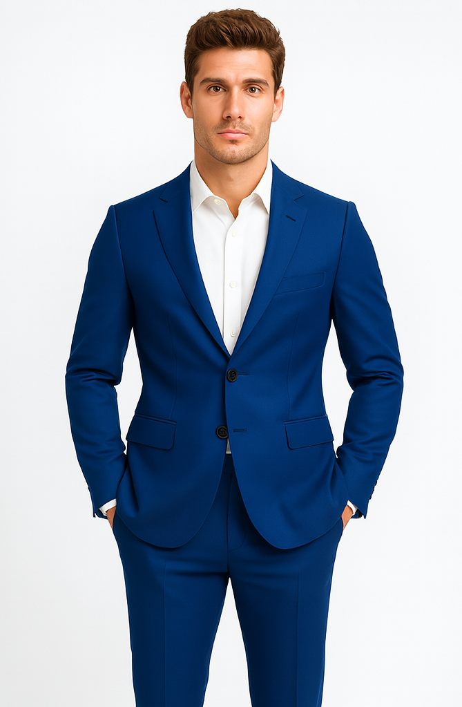 Dark Royal Blue ~ Bright Blue Indigo ~ Cobalt Blue 2 Button 3 Pieces Vested Suits