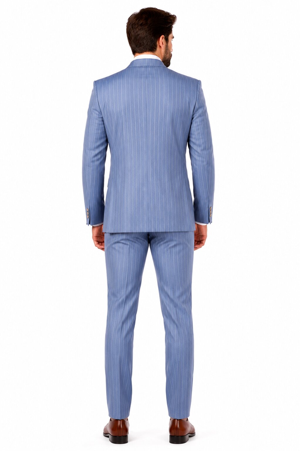 Sky Blue Stripe - Double Breasted Pinstripe Suit
