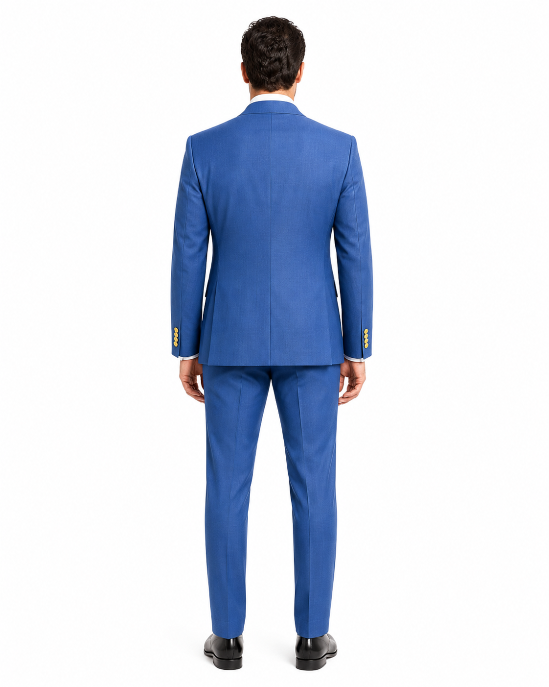 Double Breasted Wool Blazer - Indigo Sapphire