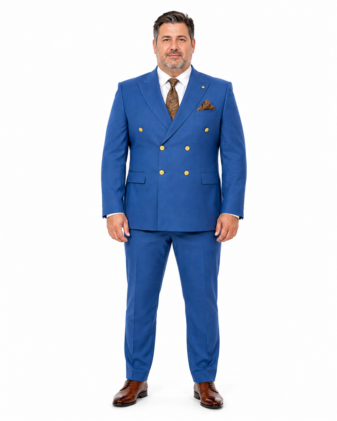 Double Breasted Wool Blazer - Indigo Sapphire