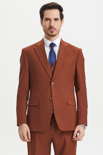 Stacy Adams Men's Brown 2-Button Vested Suit